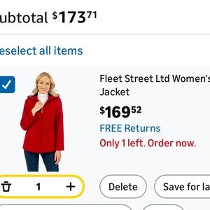 Women's Red Hooded coat